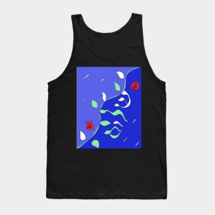 Shalom in Vines Blue Tank Top